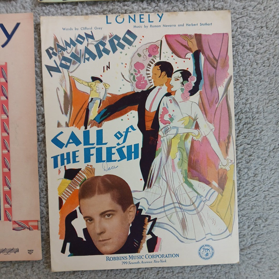 16pc Lot 1920-43 Antique Music Sheet Music. Retro Graphics Theater Design Vtg