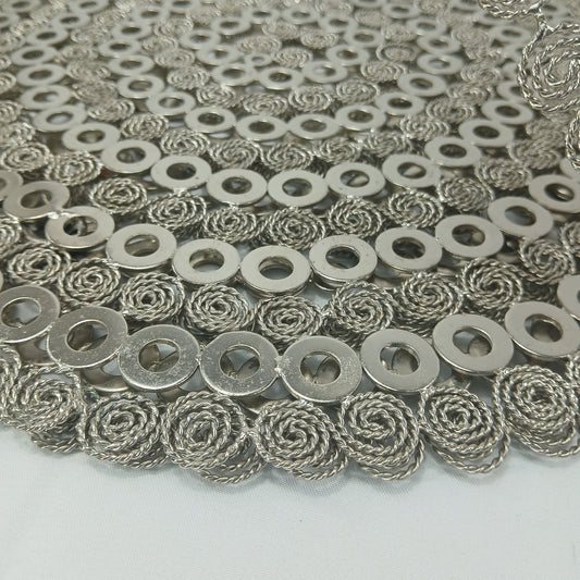 🦃 Set of 3 Silver Beaded Round Placemats 15" Decorative Table Chargers 🦃