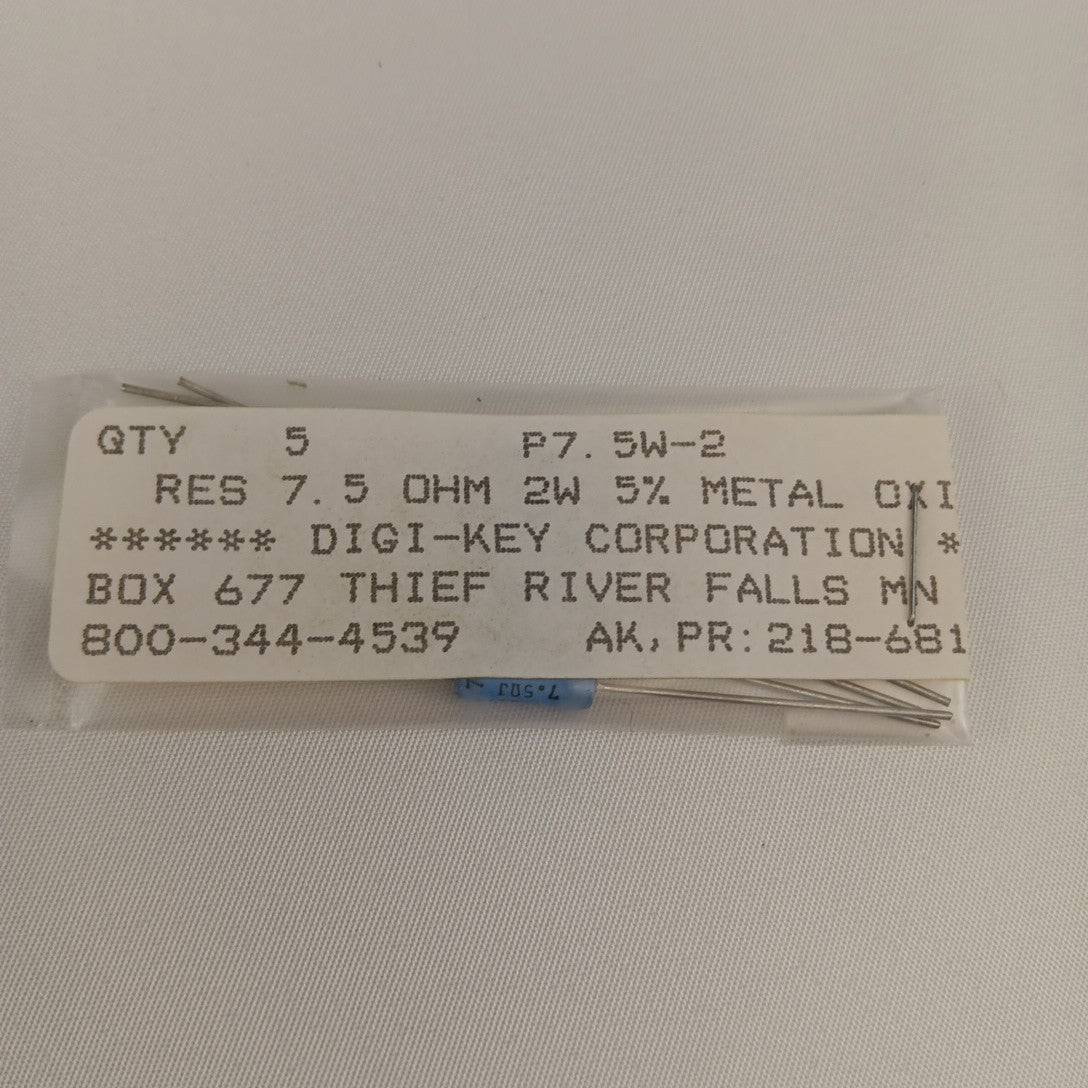 100x Panasonic ERX-2SJ7R5 7.5 Ohm 2W 5% Metal Oxide Resistors New Sealed