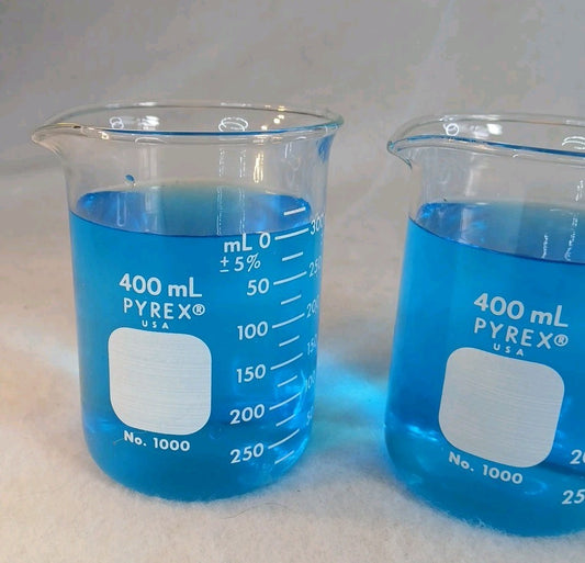 4 Pyrex Griffin Low Form Beakers with Spout 30,150,400(2)ml Barware #1000