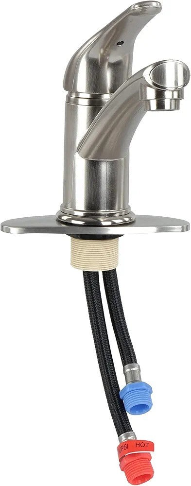 💧Empire Faucets 9in Nickel Single Lever Bathroom Faucet One Hole Installation💧