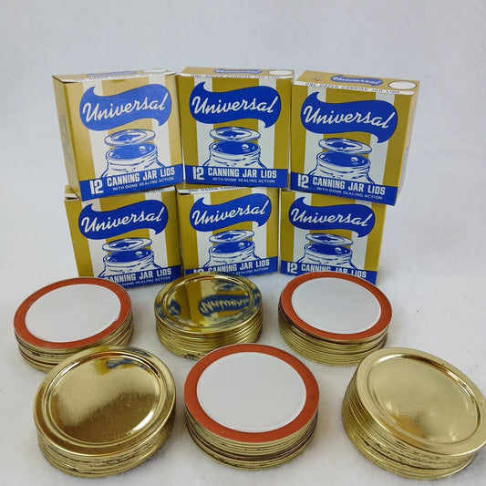 72 Universal Mason Canning Jar Lids With Dome Sealing Action Vtg New 🫙🫙🫙