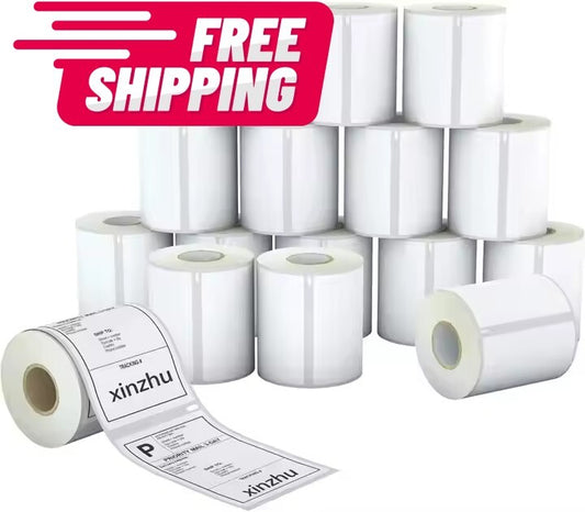 15 Rolls 4" x 6" High Quality Vinyl Glossy Labels 200 ct ea  WAX RIBBON REQUIRED