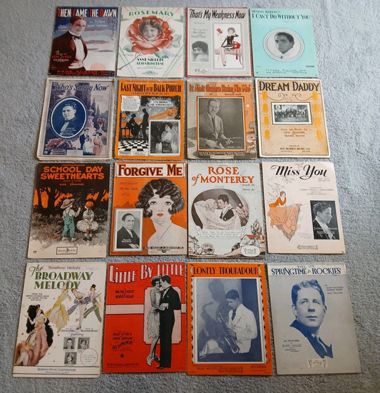 16pc Lot 1920-43 Antique Music Musicals Broadway Paramont Great Vtg Retro Design