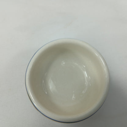 💛 Hand Painted Blue Yellow Floral Ceramic Condiment Jars & Spoons Set of 6 💛