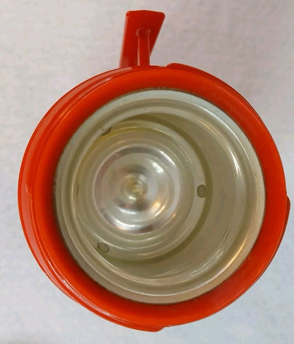 1960s Red Grey Aladdin Dura Clad Wide Travel Thermos Bottle Container #2640 Pint