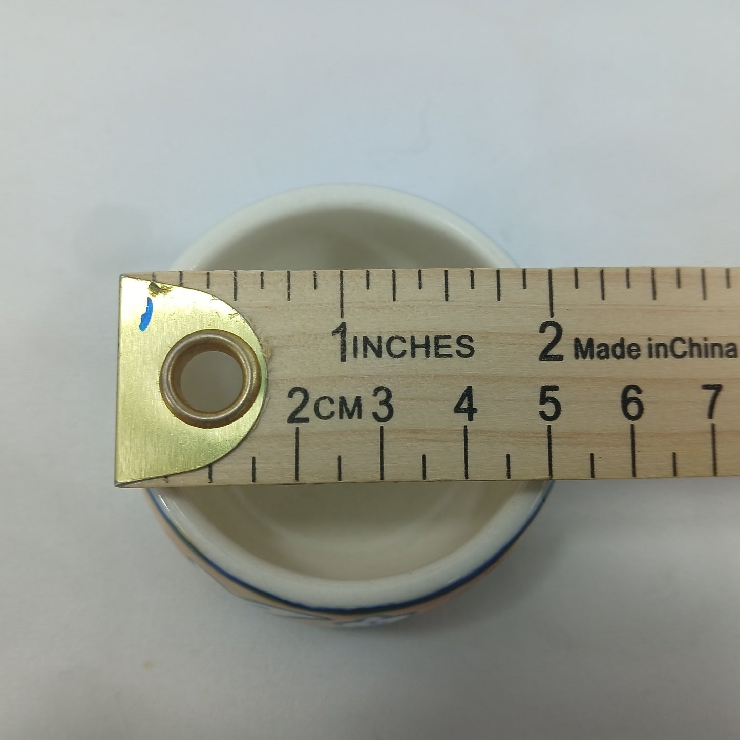 💛 Hand Painted Blue Yellow Floral Ceramic Condiment Jars & Spoons Set of 6 💛