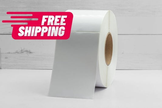 1 Roll 4" x 6" High Quality Vinyl Glossy Labels 200 ct. WAX RIBBON REQUIRED