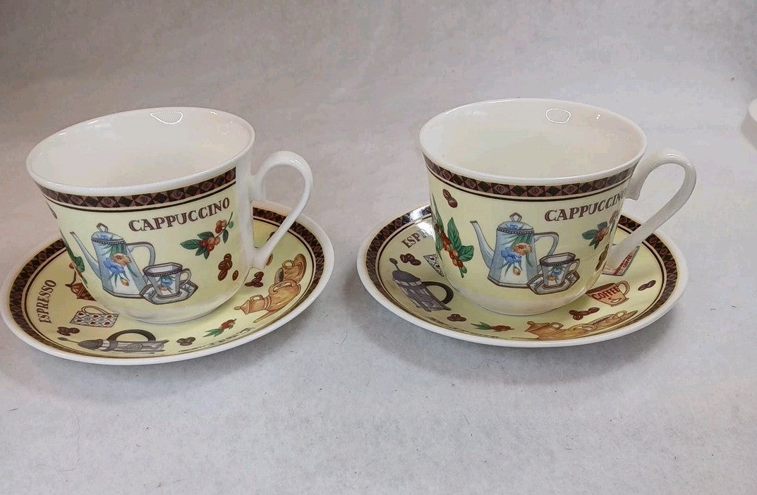 1998 Roy Kirkham Set Of 2 Fine Bone China Coffee Arabica Cup  Saucer set England