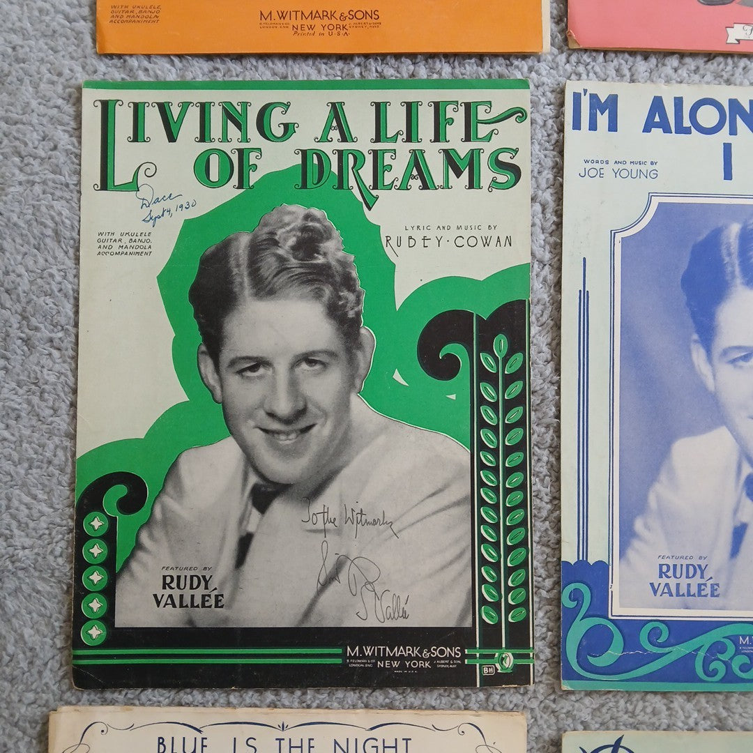 16pc Lot 1920-43 Antique Music Sheet Music. Retro Graphics Theater Design Vtg