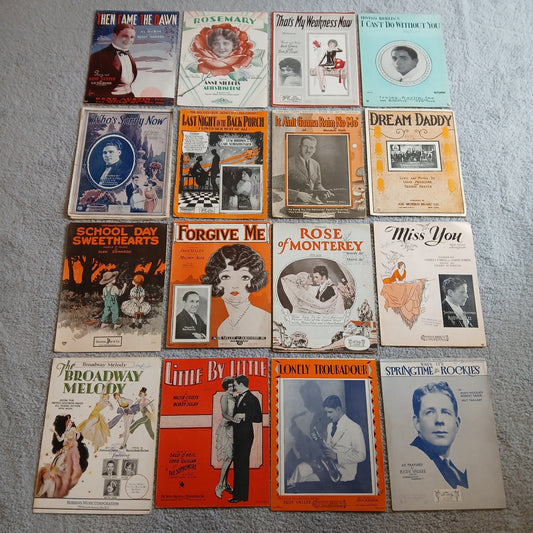 16pc Lot 1920-43 Antique Music Musicals Broadway Paramont Great Vtg Retro Design
