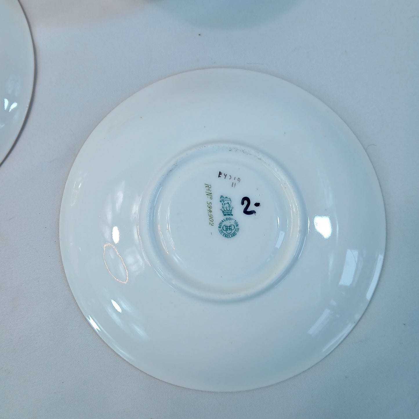 Royal Cauldon England Floral Double Handle Soup Bowls with Saucers Set of 3