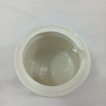 💛 Hand Painted Blue Yellow Floral Ceramic Condiment Jars & Spoons Set of 6 💛