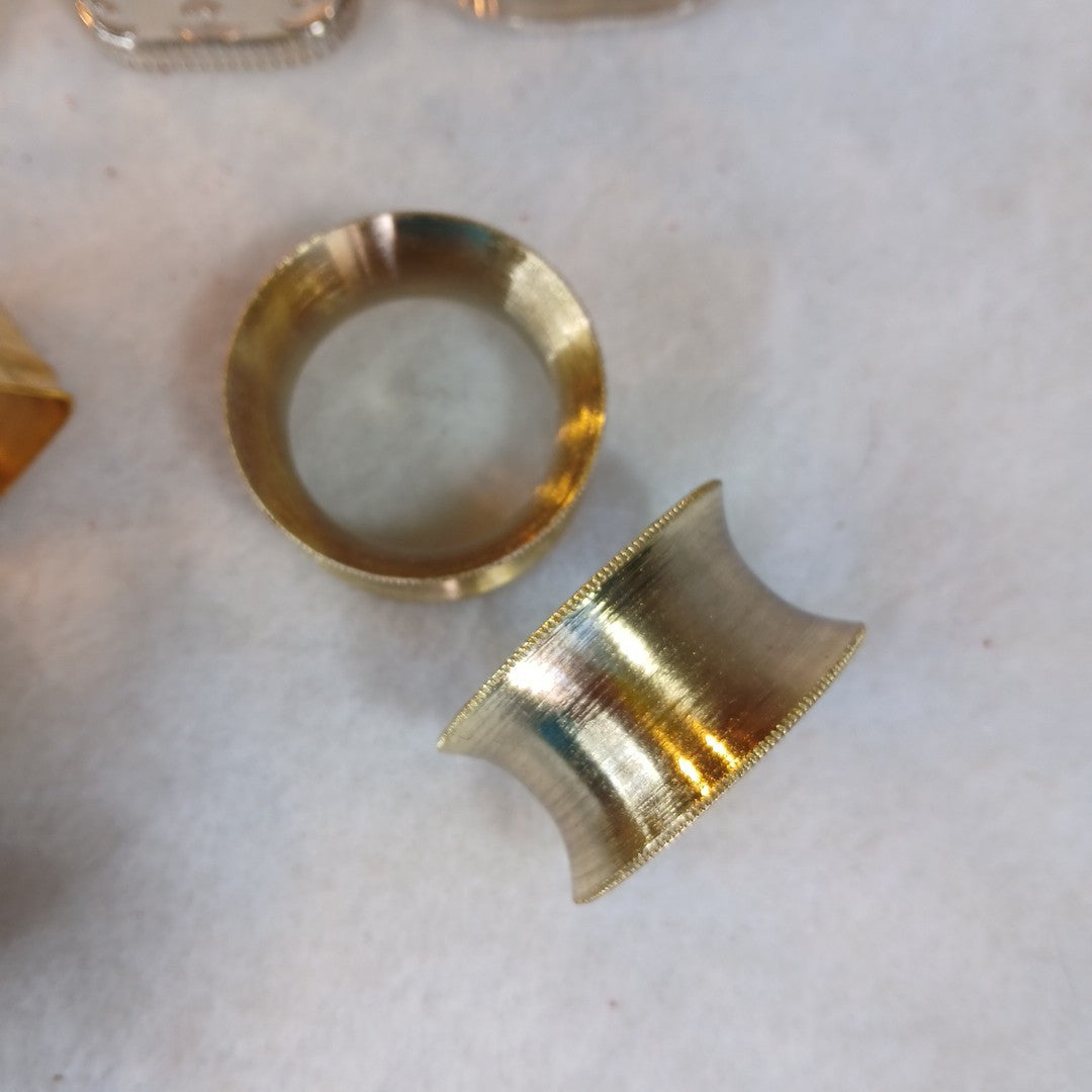 3 Sets Of Metal Napkin Holders , 3 Seperate Designs Made Hong Kong Vtg  Lot (14)