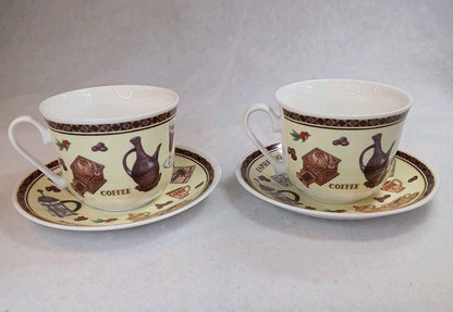 1998 Roy Kirkham Set Of 2 Fine Bone China Coffee Arabica Cup  Saucer set England