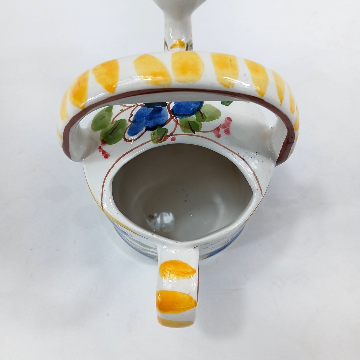 7" Jay Willfred Portugal Hand Painted Ceramic Watering Can Floral Decor Vase