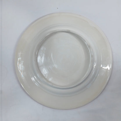 12" Hand Painted Ceramic Serving Platter Floral Design Unmarked Artisan Pottery