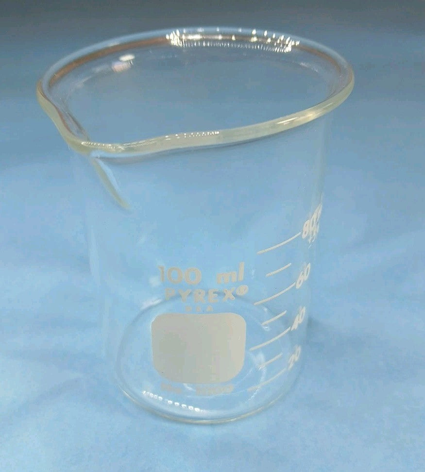 100ml Glass Beaker, Griffin Low Form, Graduated, PYREX 1000 (Single) USA