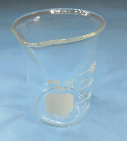 100ml Glass Beaker, Griffin Low Form, Graduated, PYREX 1000 (Single) USA
