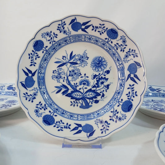 1- Hutschenreuther Blue Onion 8” Salad Plate Scalloped Rim