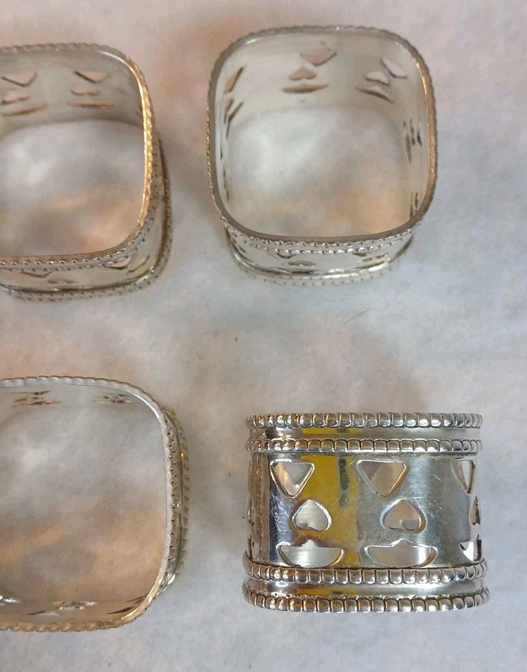 3 Sets Of Metal Napkin Holders , 3 Seperate Designs Made Hong Kong Vtg  Lot (14)