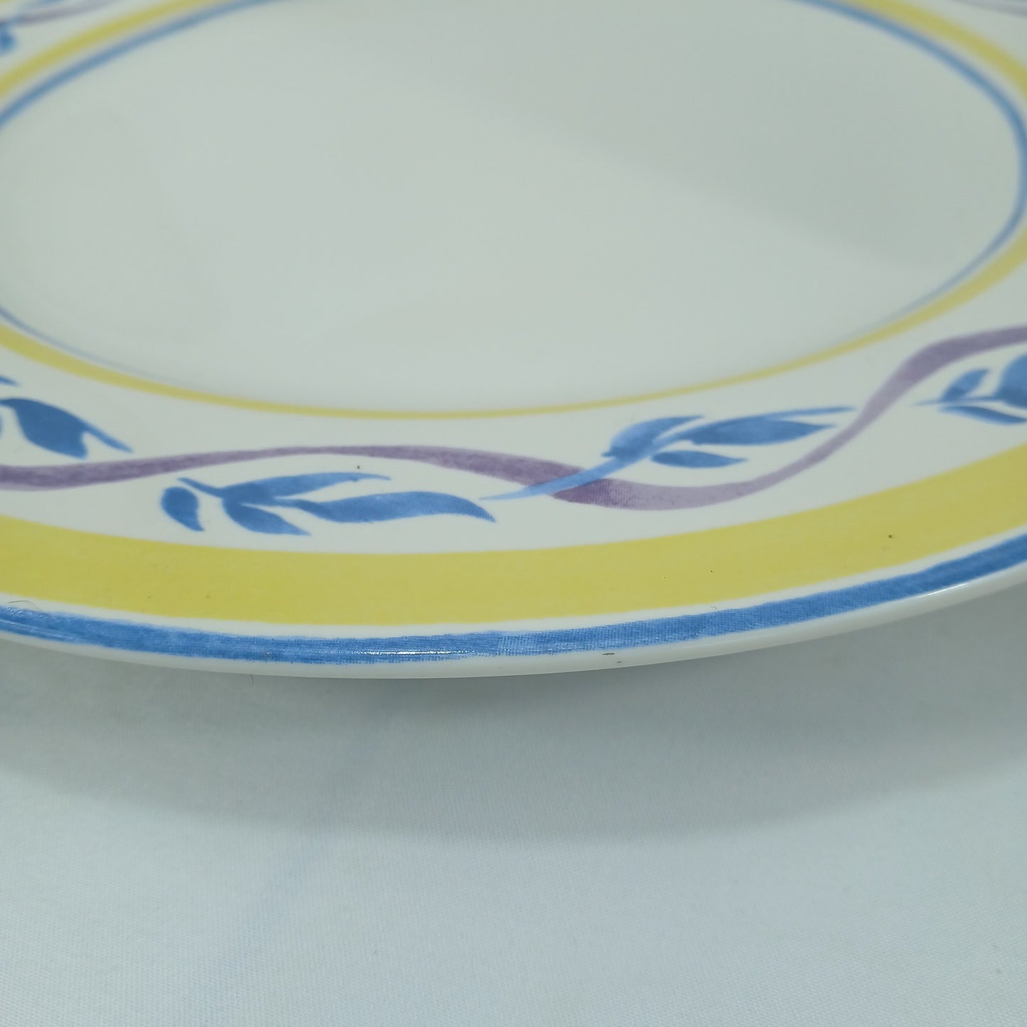 🦃Set of 2 American Atelier Paradise Stoneware Dinner Plates 10.75" Blue Yellow