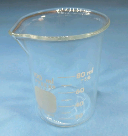 100ml Glass Beaker, Griffin Low Form, Graduated, PYREX 1000 (Single) USA