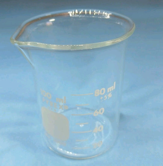 100ml Glass Beaker, Griffin Low Form, Graduated, PYREX 1000 (Single) USA