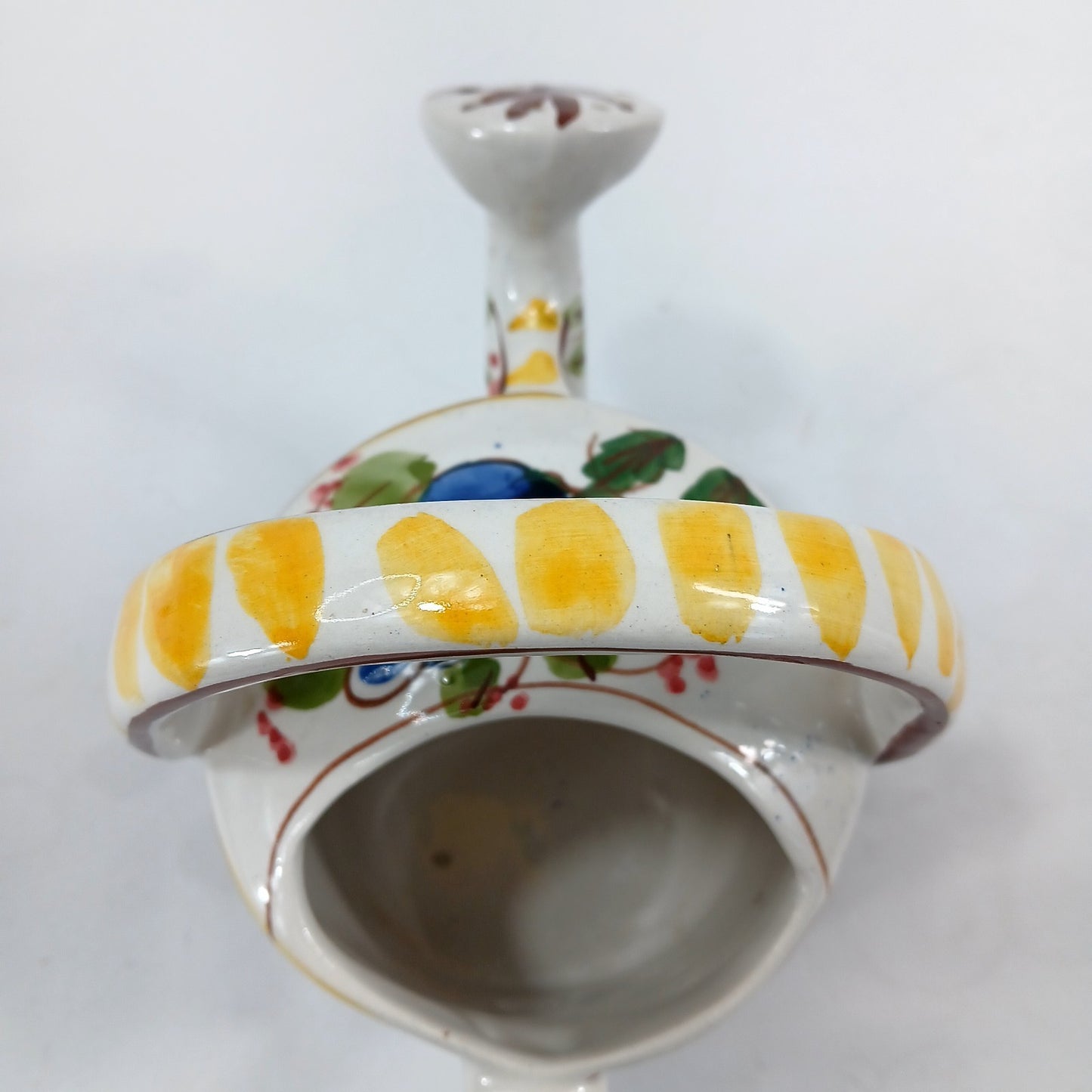 7" Jay Willfred Portugal Hand Painted Ceramic Watering Can Floral Decor Vase