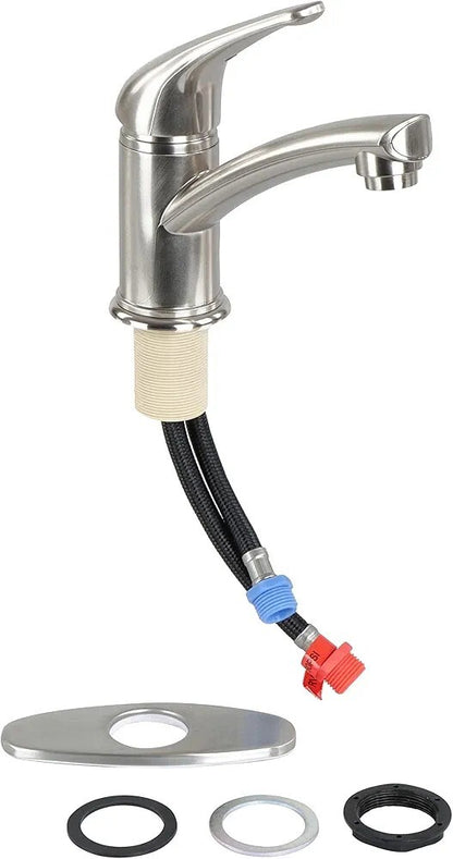 💧Empire Faucets 9in Nickel Single Lever Bathroom Faucet One Hole Installation💧