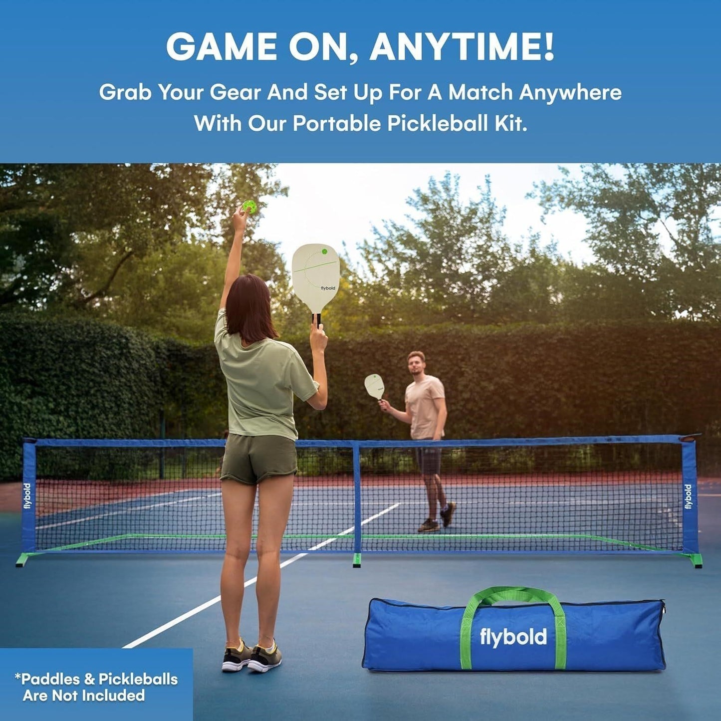 🏓Flybold Portlable Pickleball Net Set Lightweight Frame Official Size NEW🏓