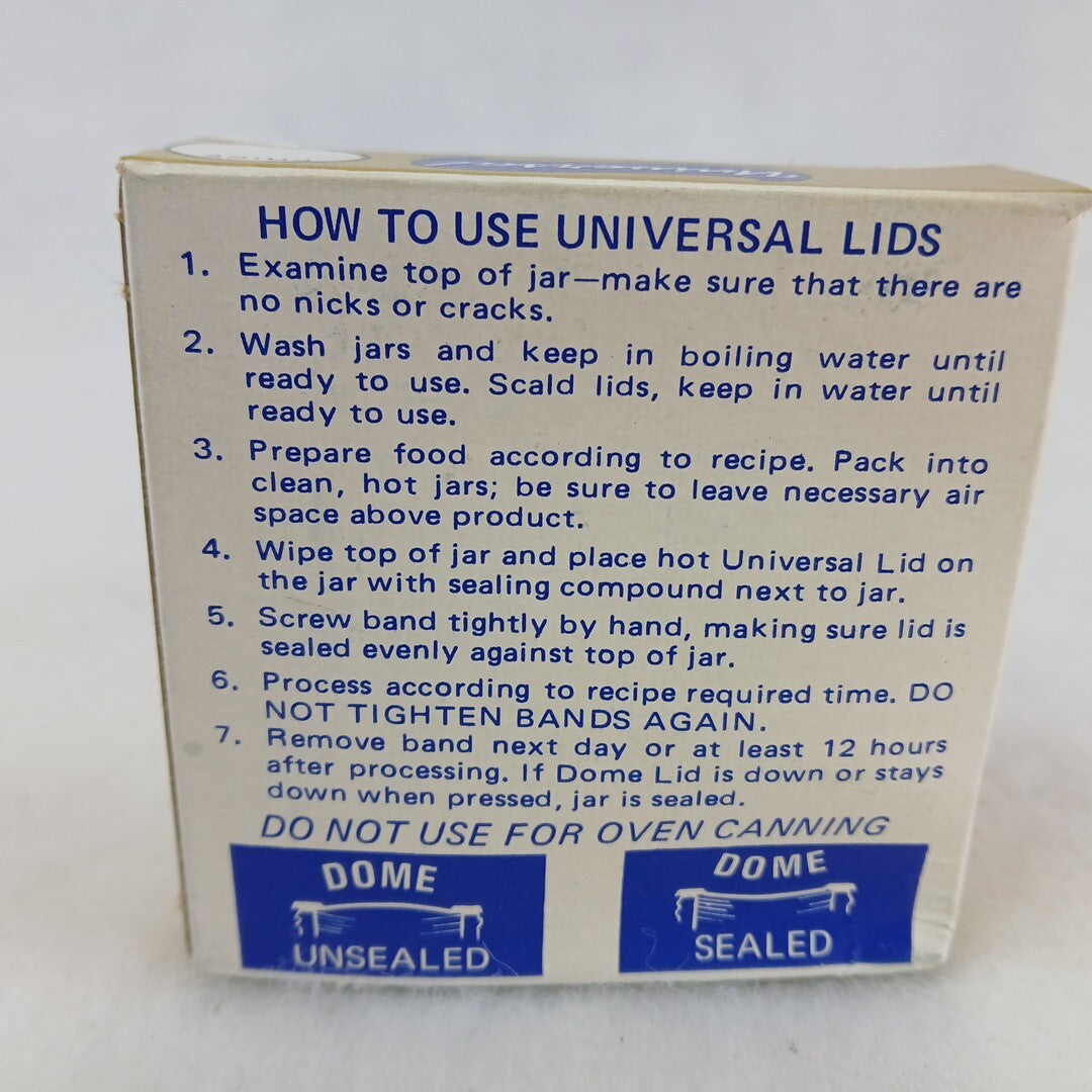 12 Universal Mason Canning Jar Lids With Dome Sealing Action Vtg New 🫙🫙🫙
