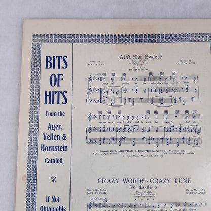 1927 ragtime sheet music SHE DON’T WANNA! by Yellen-Ager-Bornstein