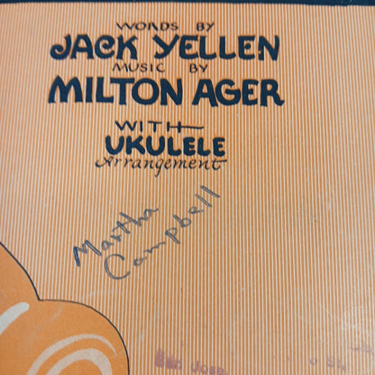 1927 ragtime sheet music SHE DON’T WANNA! by Yellen-Ager-Bornstein