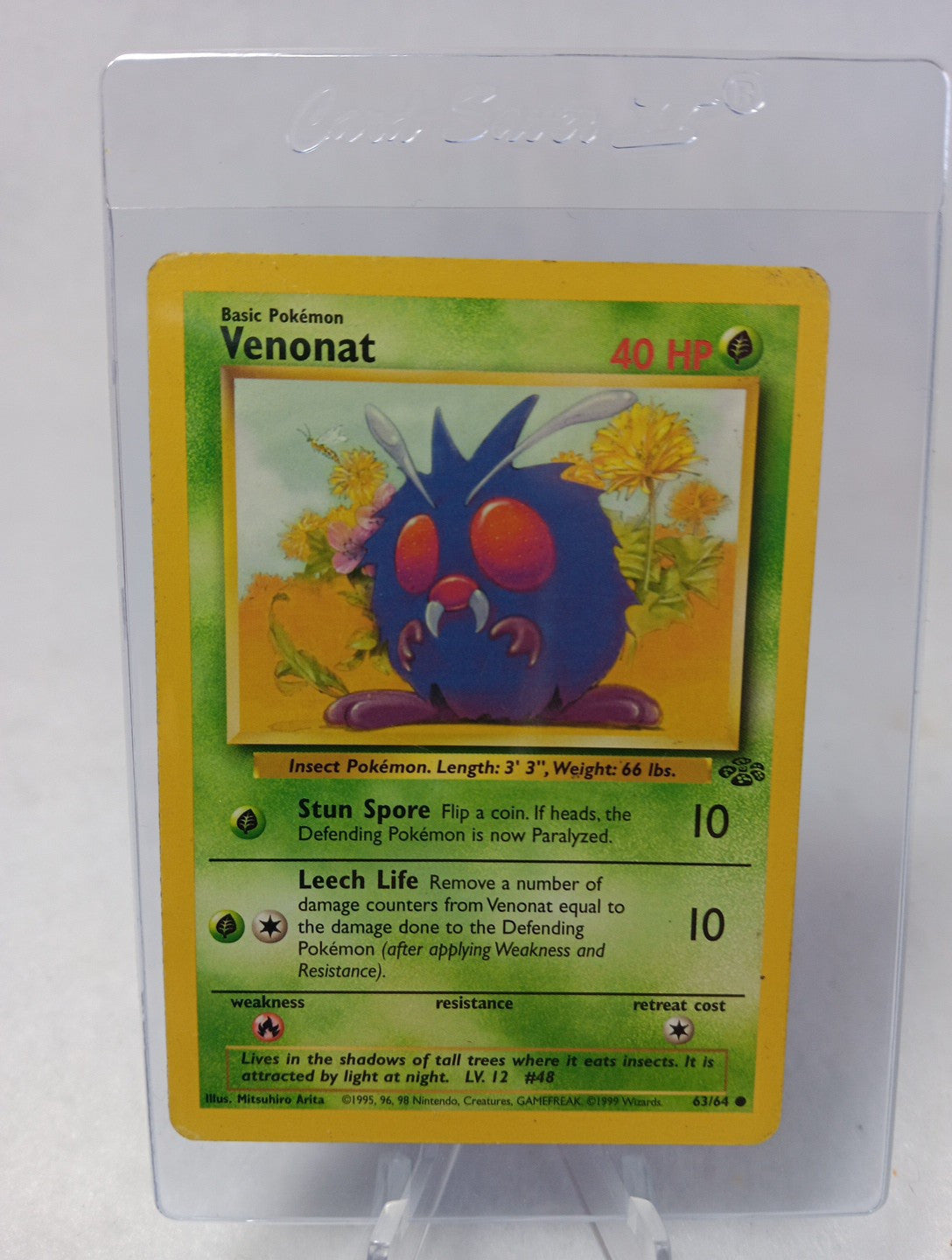 1st Edition Venonat 63/64 Jungle Pokemon TCG 1999 WOTC