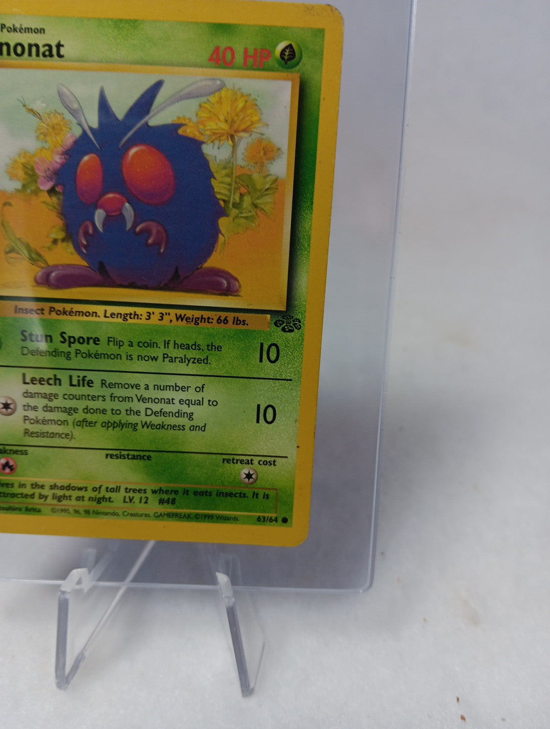 1st Edition Venonat 63/64 Jungle Pokemon TCG 1999 WOTC