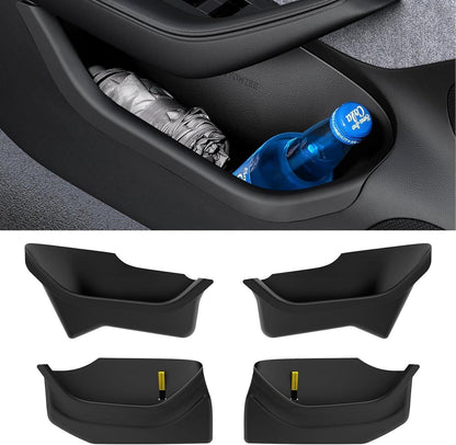 4pcs Door Handle Side Storage Box Organizer Holder For Tesla Model Y 2020-2025