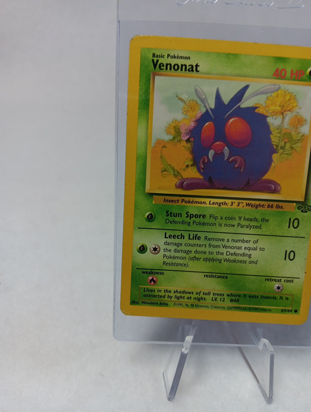 1st Edition Venonat 63/64 Jungle Pokemon TCG 1999 WOTC