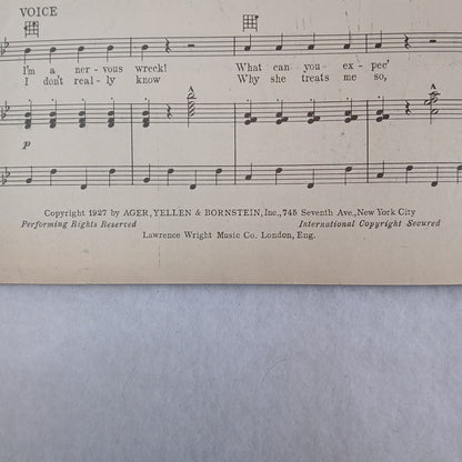 1927 ragtime sheet music SHE DON’T WANNA! by Yellen-Ager-Bornstein